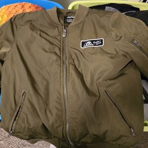 Sketchy Tank Olive Green Bomber Jacket with Zipper